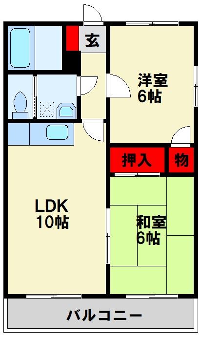 北九州市八幡西区舟町のマンションの間取り