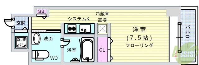 大阪市西区南堀江のマンションの間取り