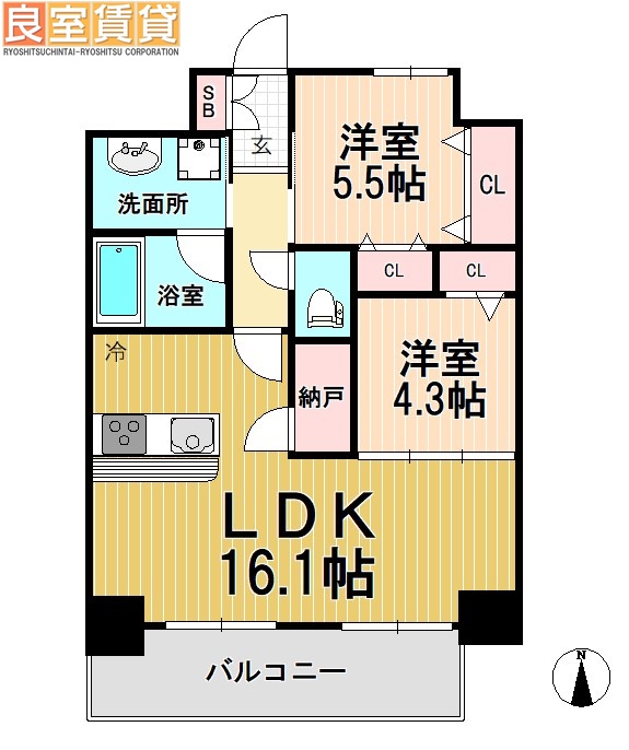 名古屋市中区平和のマンションの間取り