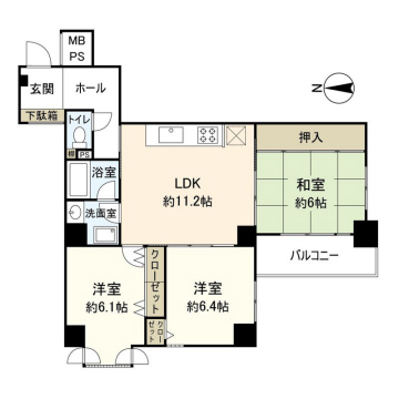 【御幸町パークハイムの間取り】