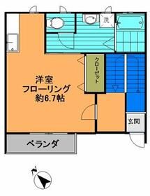 大野城市南ケ丘のアパートの間取り