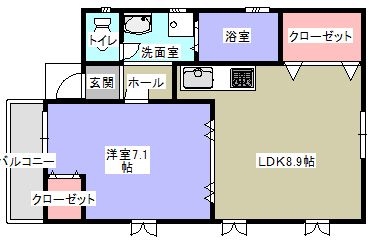 西宮市千歳町のマンションの間取り