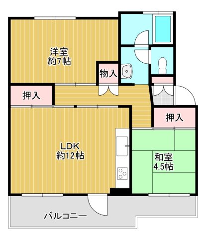 清瀬旭が丘団地2号棟の間取り