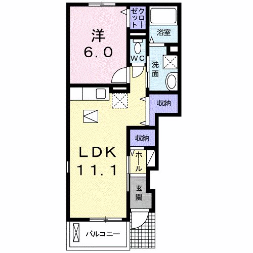 揖保郡太子町東南のアパートの間取り