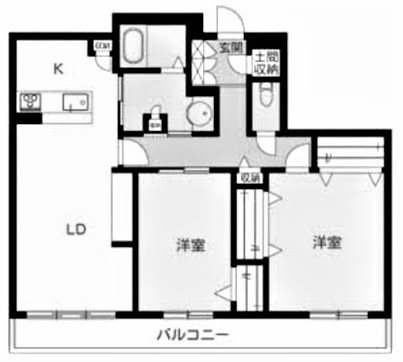 芦屋市平田町のマンションの間取り