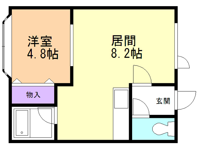 苫小牧市ときわ町のアパートの間取り