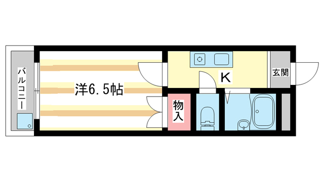 奈良市西大寺北町のマンションの間取り