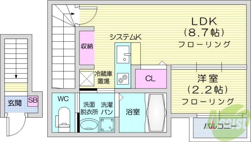 グランドール川内2の間取り