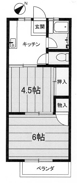 熱海市西熱海町のアパートの間取り