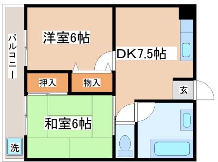 【神戸市垂水区福田のマンションの間取り】