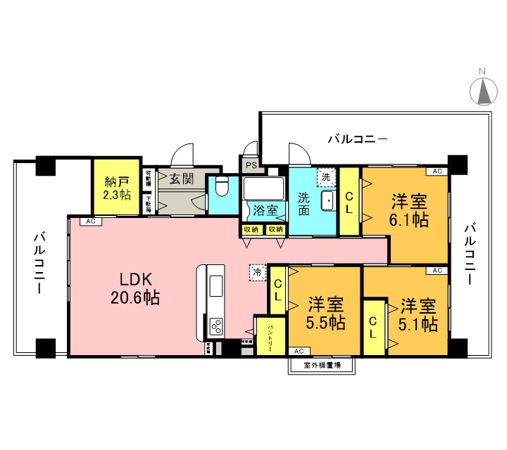 那覇市宮城のアパートの間取り