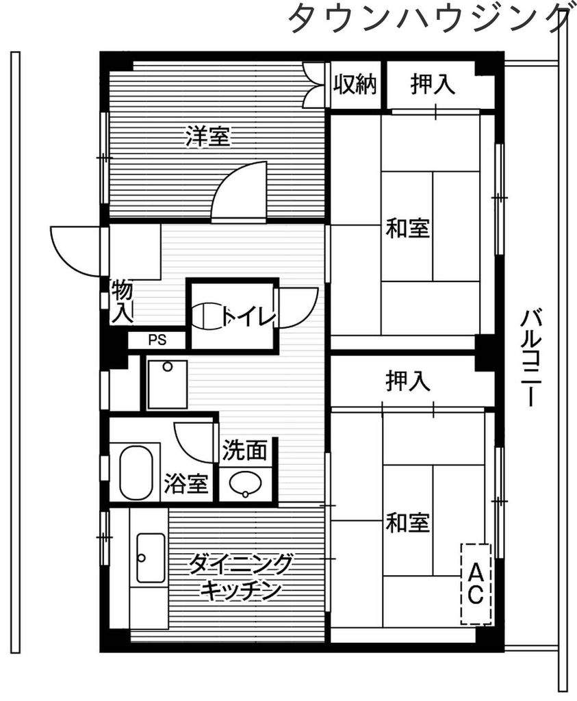 ビレッジハウス迎田2号棟 (202号室)の間取り