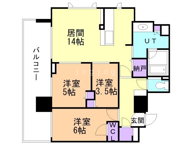 【札幌市中央区北一条西のマンションの間取り】