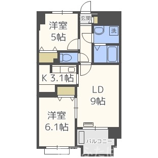 福岡市博多区金の隈のマンションの間取り