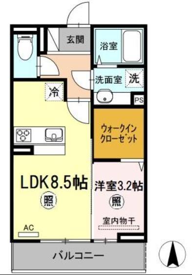 廿日市市地御前のアパートの間取り