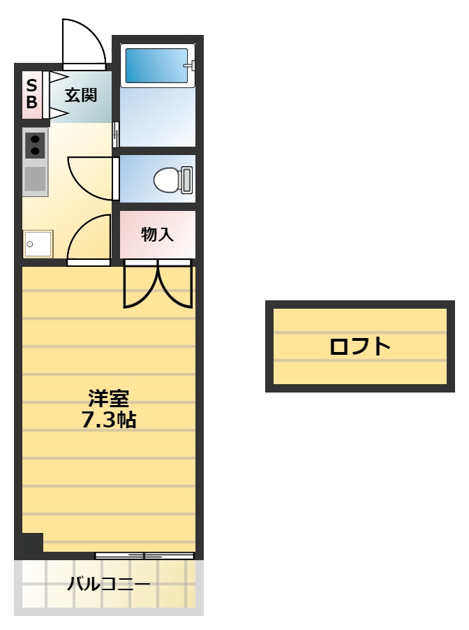 【松原市高見の里のマンションの間取り】