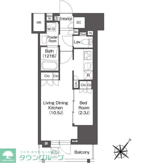 渋谷区代々木のマンションの間取り