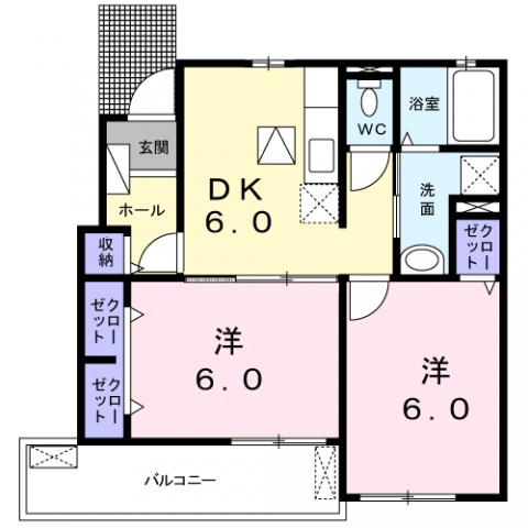 広島市佐伯区三宅のアパートの間取り