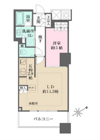 新宿区西新宿のマンションの間取り