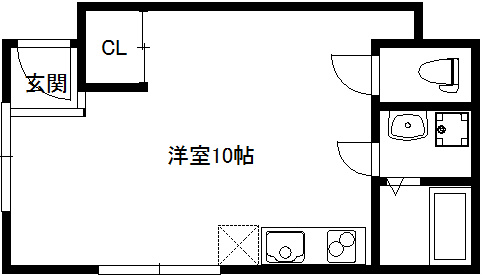 京都市右京区龍安寺衣笠下町のマンションの間取り