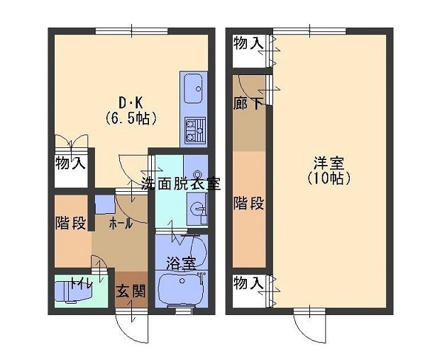 寒河江市南町のアパートの間取り