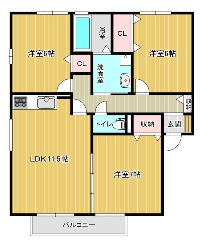 鳥取市吉成のアパートの間取り