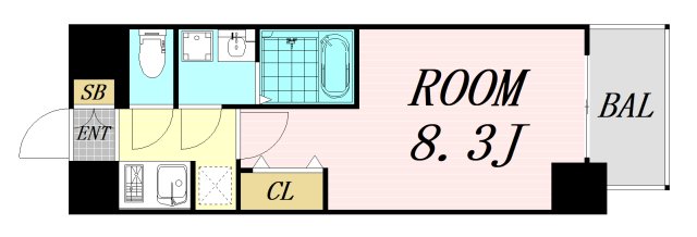 S-RESIDENCE難波大国町dominaの間取り