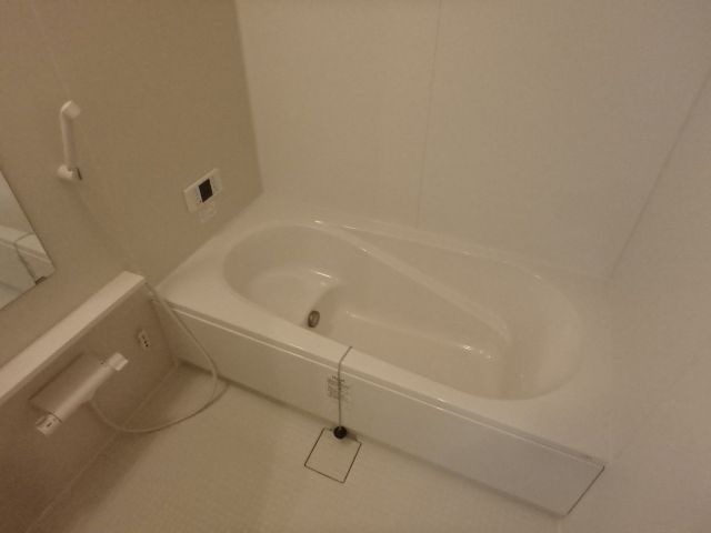 バス・シャワールーム　反転した間取りの部屋の室内写真です