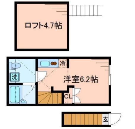 東急池上線 蓮沼駅 徒歩2分 2階建 築12年の間取り写真