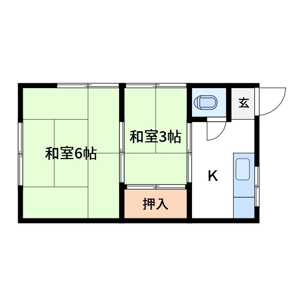 都営新宿線 篠崎駅 徒歩15分 2階建 築47年の間取り写真