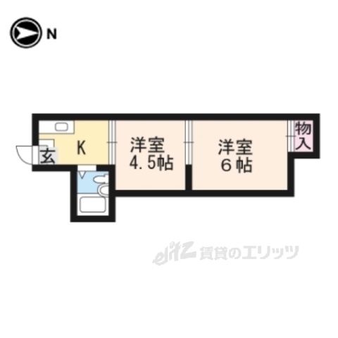 京都市山科区西野山欠ノ上町のアパートの間取り