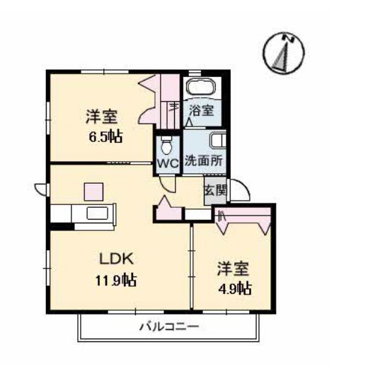 府中市父石町のアパートの間取り