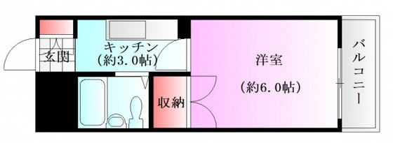 広島市南区東雲本町のマンションの間取り