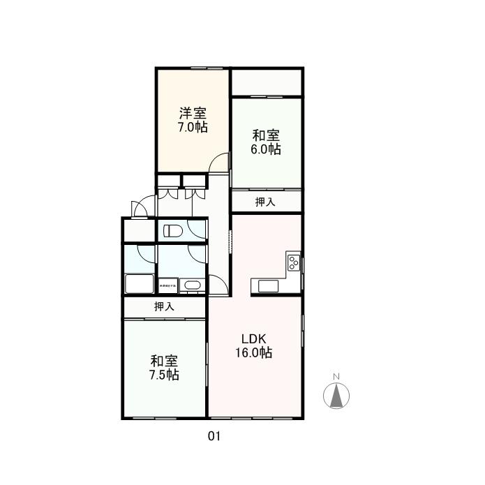 高松市昭和町のマンションの間取り