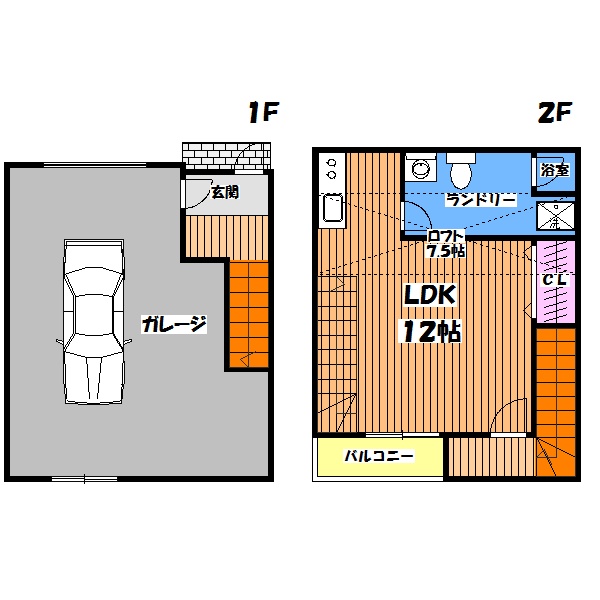 八王子市楢原町のアパートの間取り