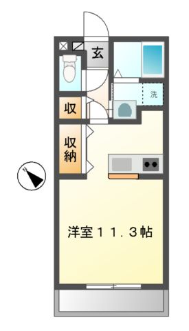 松阪市久保町のアパートの間取り