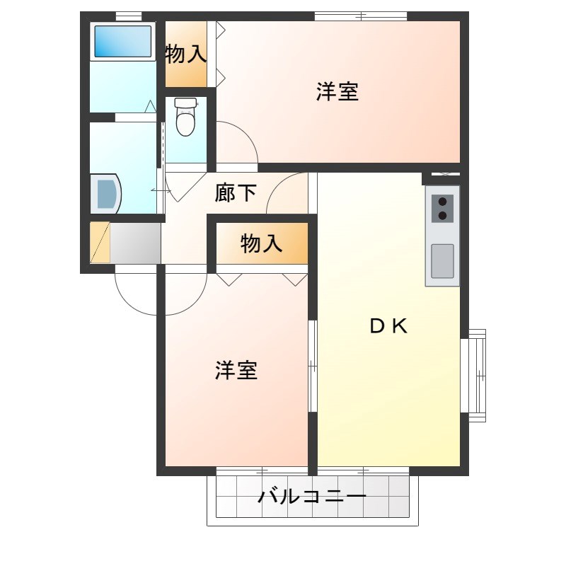 カーサピアチェーレ B棟の間取り