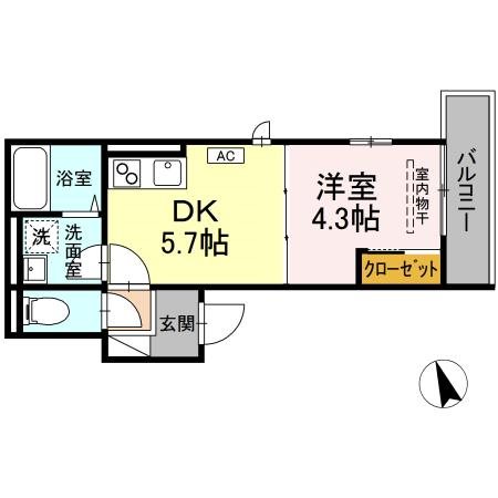 昭島市美堀町のアパートの間取り