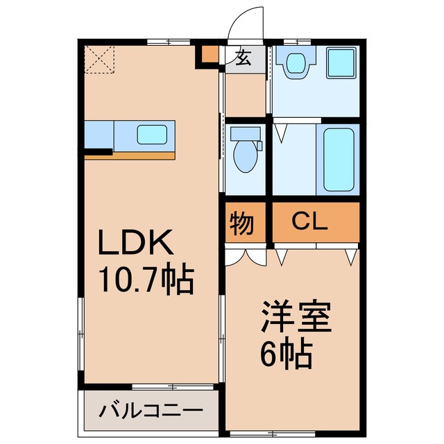 サンハイツ川西　L棟の間取り