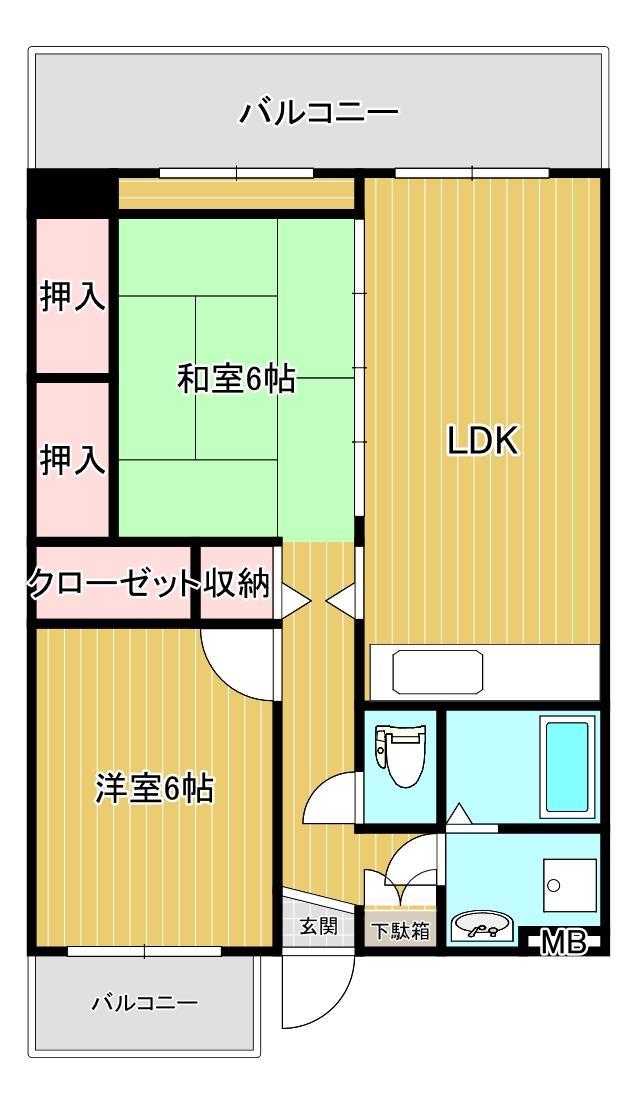 鹿児島市西紫原町のマンションの間取り