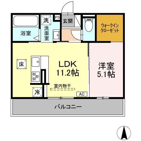 Ｄ－ＲＯＯＭ　ＫＡＭＩＪＩＭＡの間取り