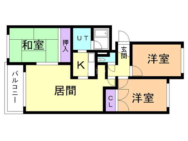 札幌市東区北四十条東のマンションの間取り