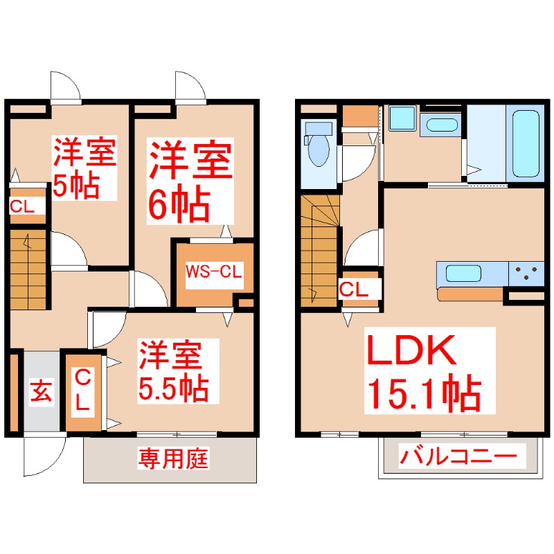 時・ＫＡＭＯＳＵ　Ａ棟の間取り