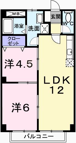 姫路市大津区天神町のアパートの間取り