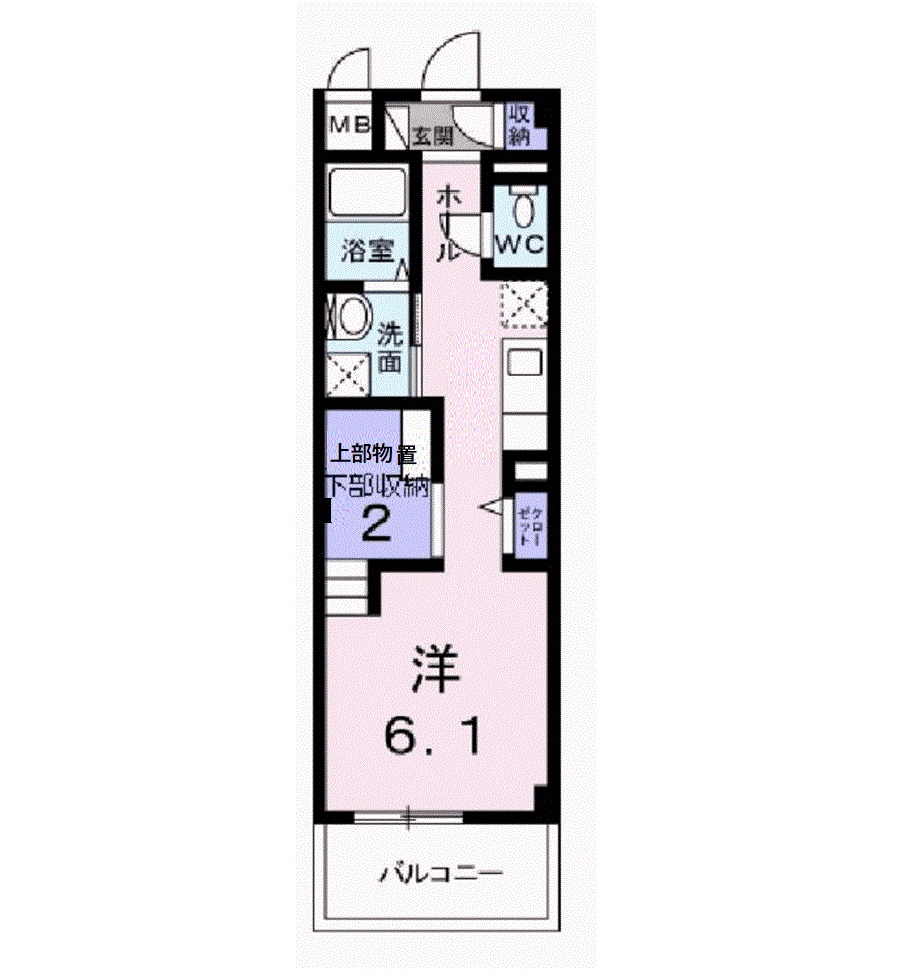 堺市堺区東雲西町のマンションの間取り