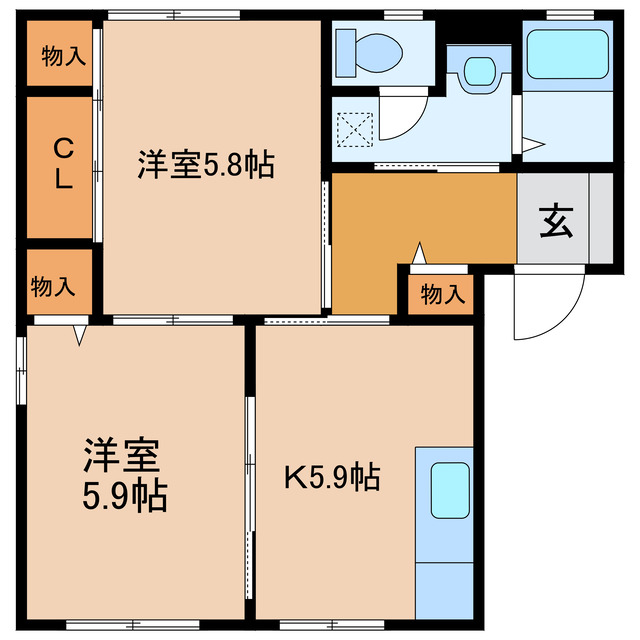 菊川市本所のアパートの間取り