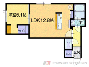 小樽市新光のアパートの間取り