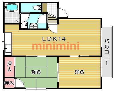 茨木市星見町のアパートの間取り