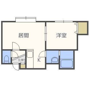 札幌市北区屯田七条のアパートの間取り