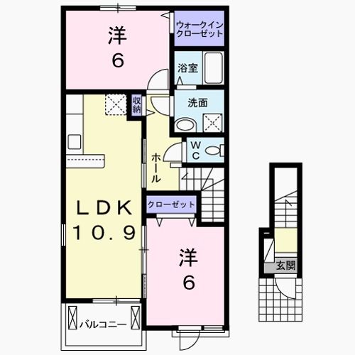 【泉佐野市葵町のアパートの間取り】